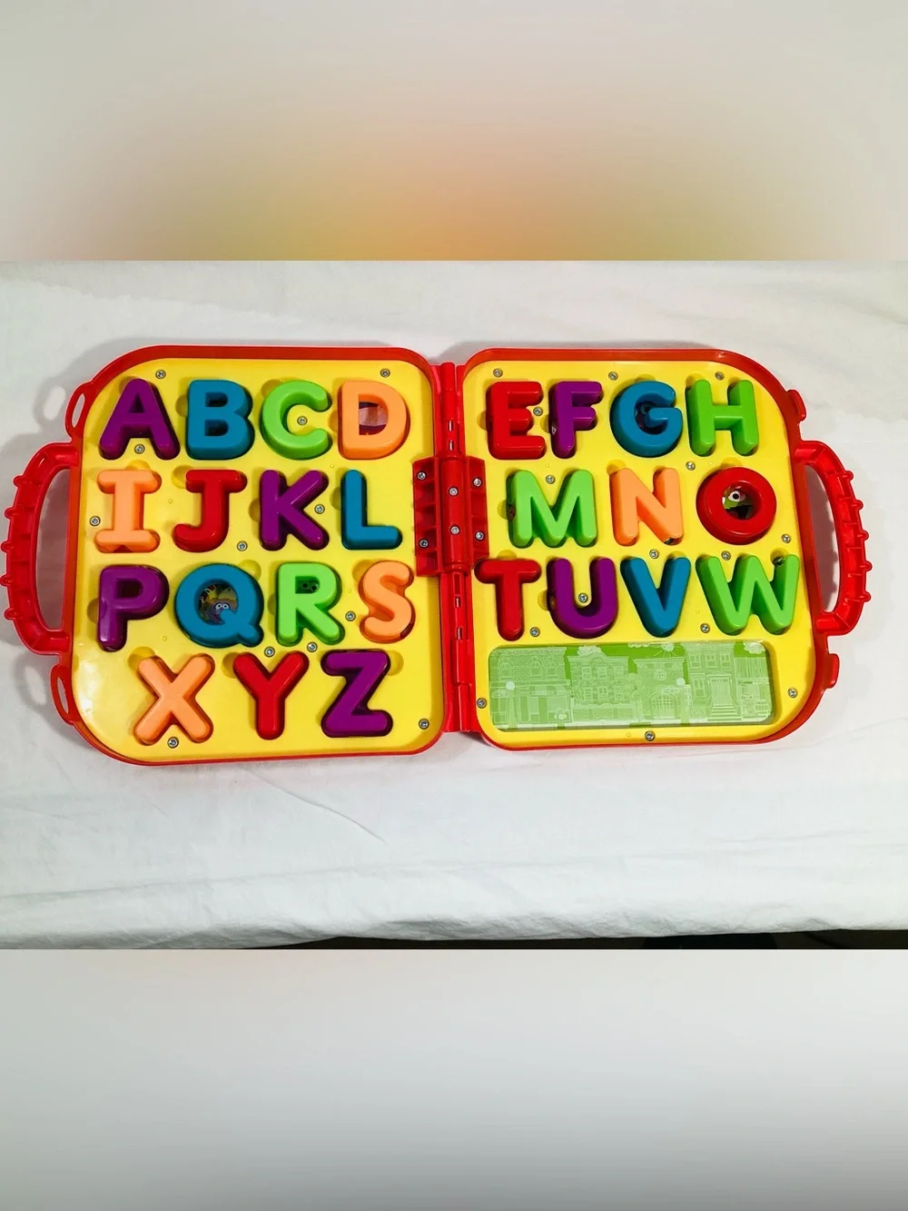 COMPLETE Sesame Street Elmo On The Go Alphabet Letters Red Carrying Case 24 x 35